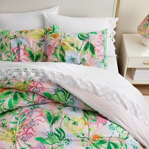 NWT Lilly Pulitzer Tropical Shells KING Cotton Sheet Set